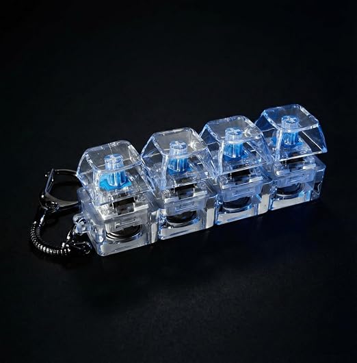 4-in-1 Keyboard Fidget Toy Fidget Keyboard Clicker with LED